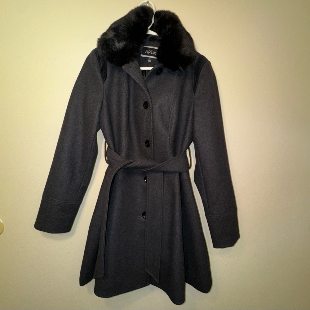 Apt 9 Women's Charcoal Gray Wool Blend Pea Coat - Picture 7 of 15